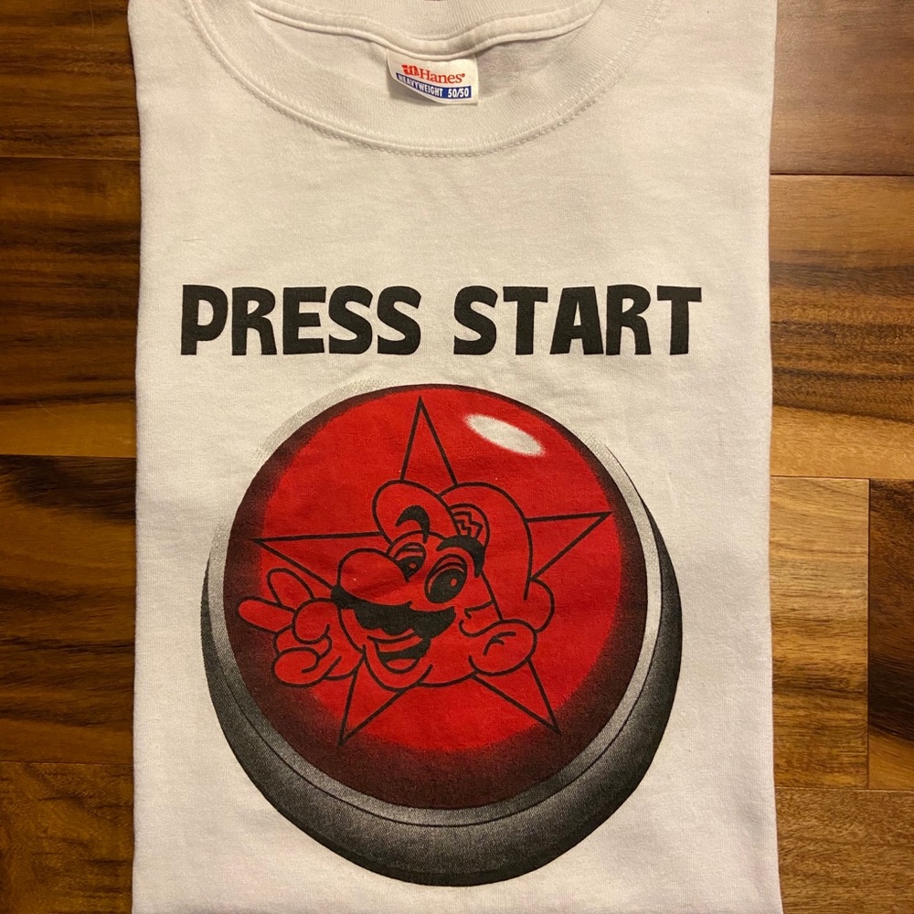 Vintage 90’s Mario Press Start T